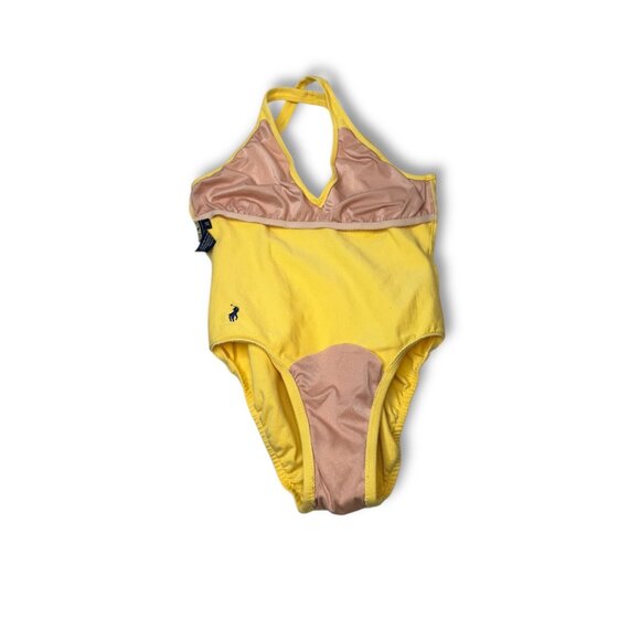 Ralph Lauren Yellow One-Piece Swimsuit Womens Size 10 Vintage 1980s - Picture 4 of 7